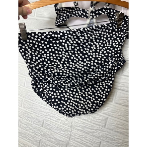 Lands End navy blue & white polka dot high waist bikini women's size 8 summer - Picture 9 of 9